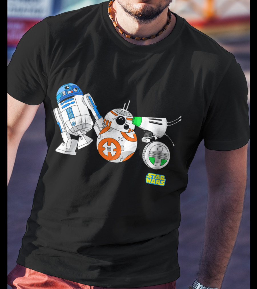 Star Wars The Rise Of Skywalker Droid Cartoon Lineup R2-D2 BB-8 D-O T-Shirt