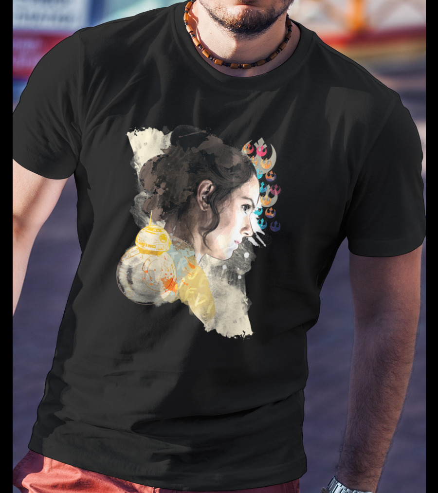 Star Wars The Rise Of Skywalker Rey BB-8 Rebel Alliance Collage T-Shirt