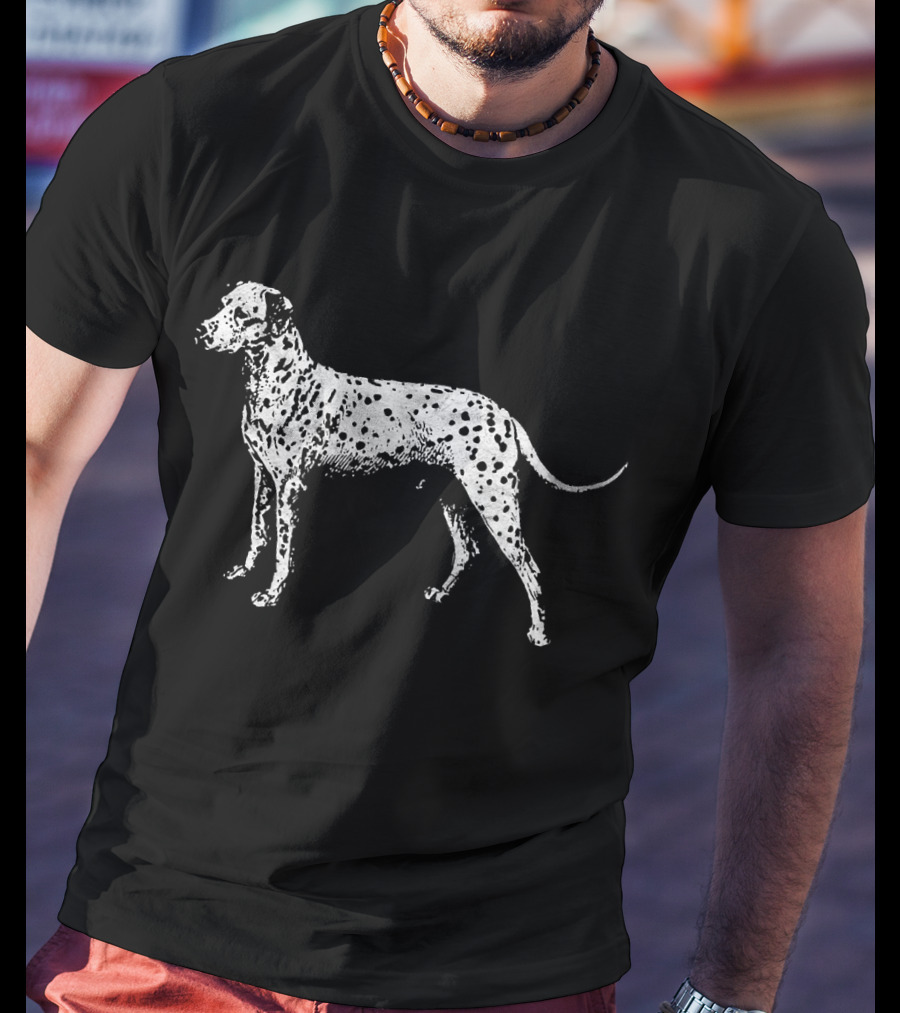 Minimalist Dalmatian Dog 80's Sun Vibe T-Shirt