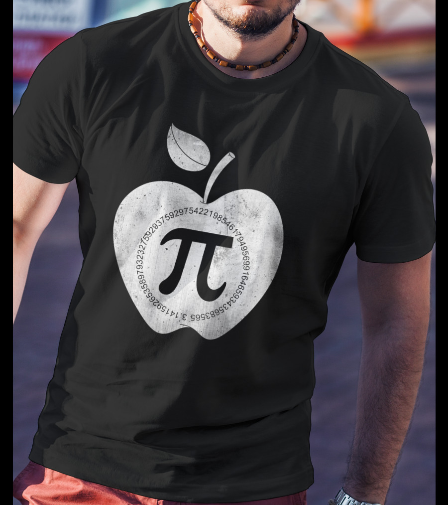 Pi Symbol Inside Apple With Pi Digits Circle T-Shirt