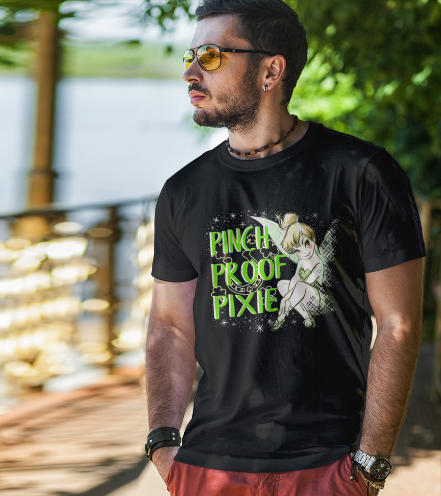 Pinch Proof Pixie Tinker Bell St. Patrick's Day Disney Peter Pan T-Shirt