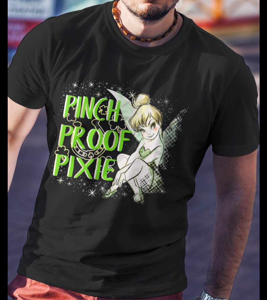 Pinch Proof Pixie Tinker Bell St. Patrick's Day Disney Peter Pan T-Shirt