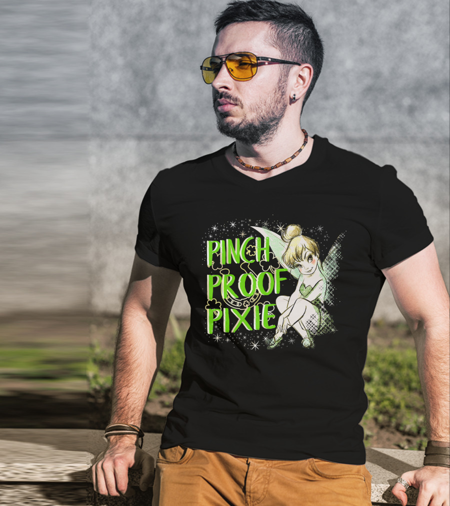 Pinch Proof Pixie Tinker Bell St. Patrick's Day Disney Peter Pan T-Shirt