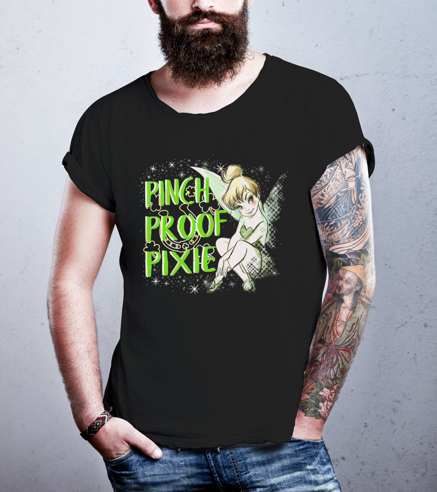Pinch Proof Pixie Tinker Bell St. Patrick's Day Disney Peter Pan T-Shirt