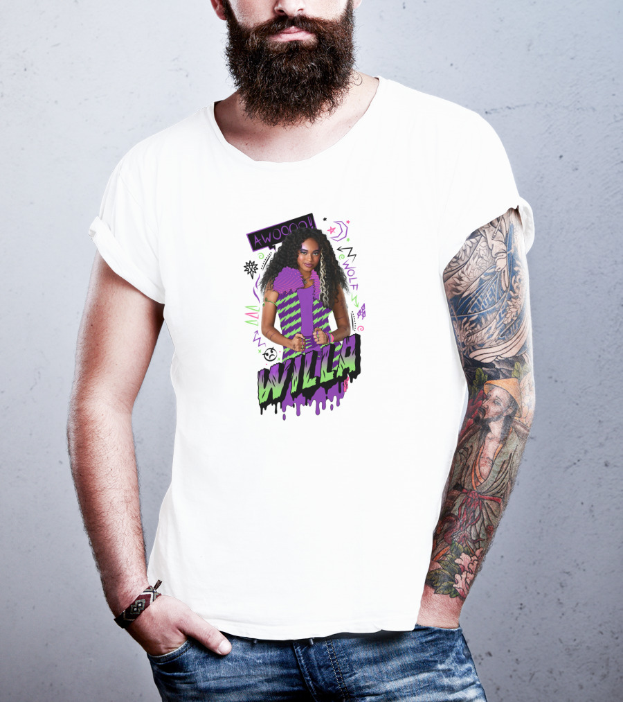 Disney Zombies 2 Willa Wolf Awooo Neon T-Shirt