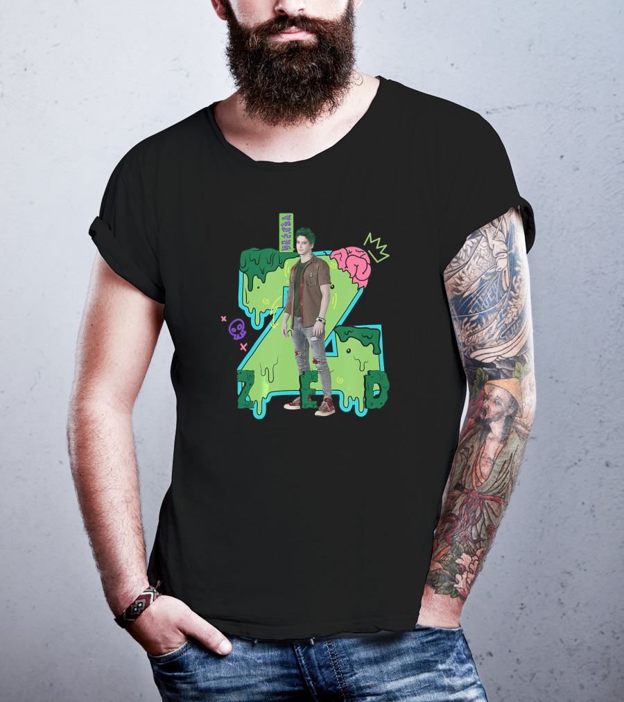 Disney Zombies 2 Zed Character With Slime And Brain Motif T-Shirt