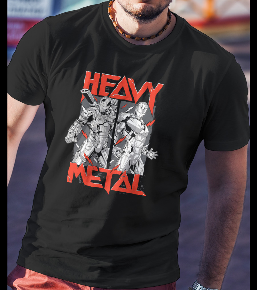 Marvel Avengers War Machine And Iron Man Heavy Metal Series T-Shirt
