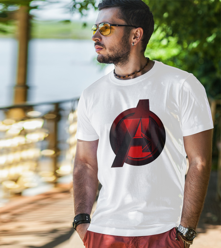 Black Widow Avengers Logo Marvel T-Shirt