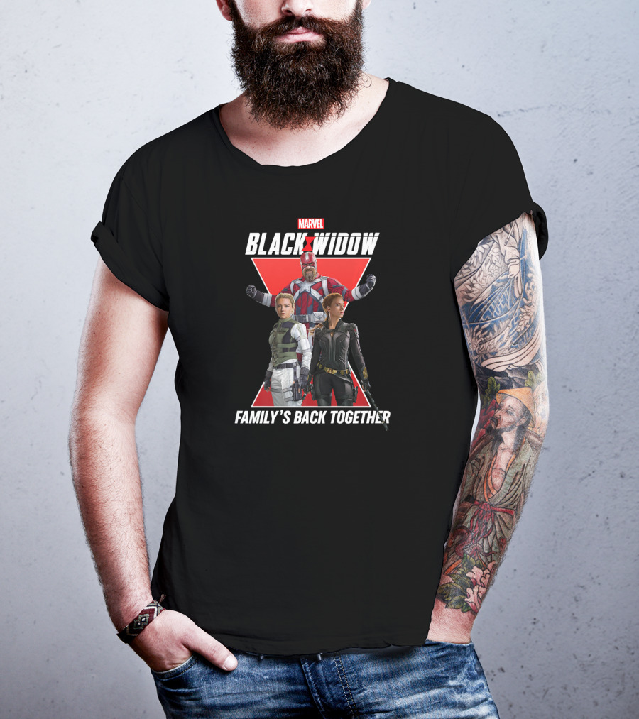 Marvel Black Widow Family's Back Together Group Shot T-Shirt