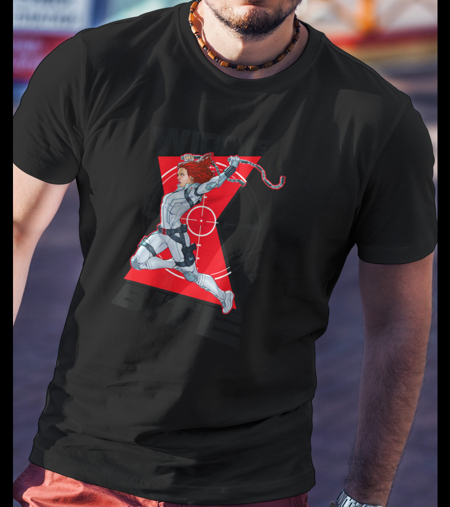 Marvel Widow's Bite Black Widow Red Target Heroic Action T-Shirt