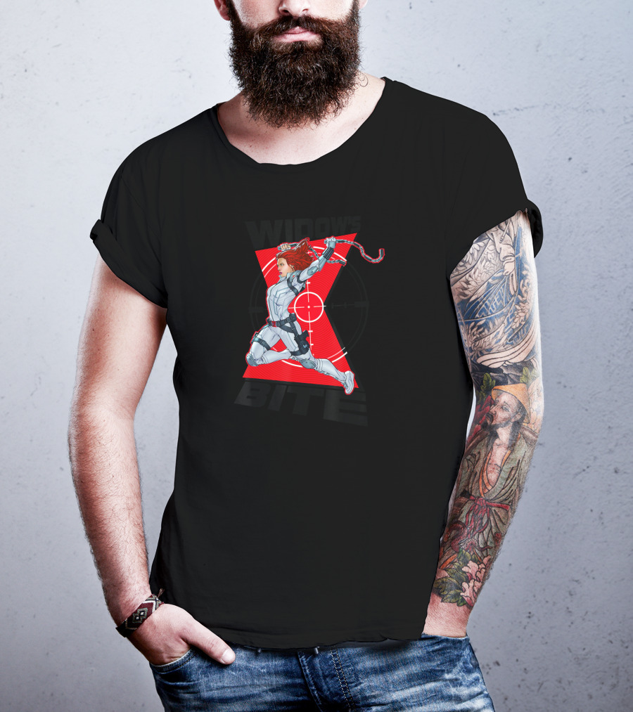 Marvel Widow's Bite Black Widow Red Target Heroic Action T-Shirt