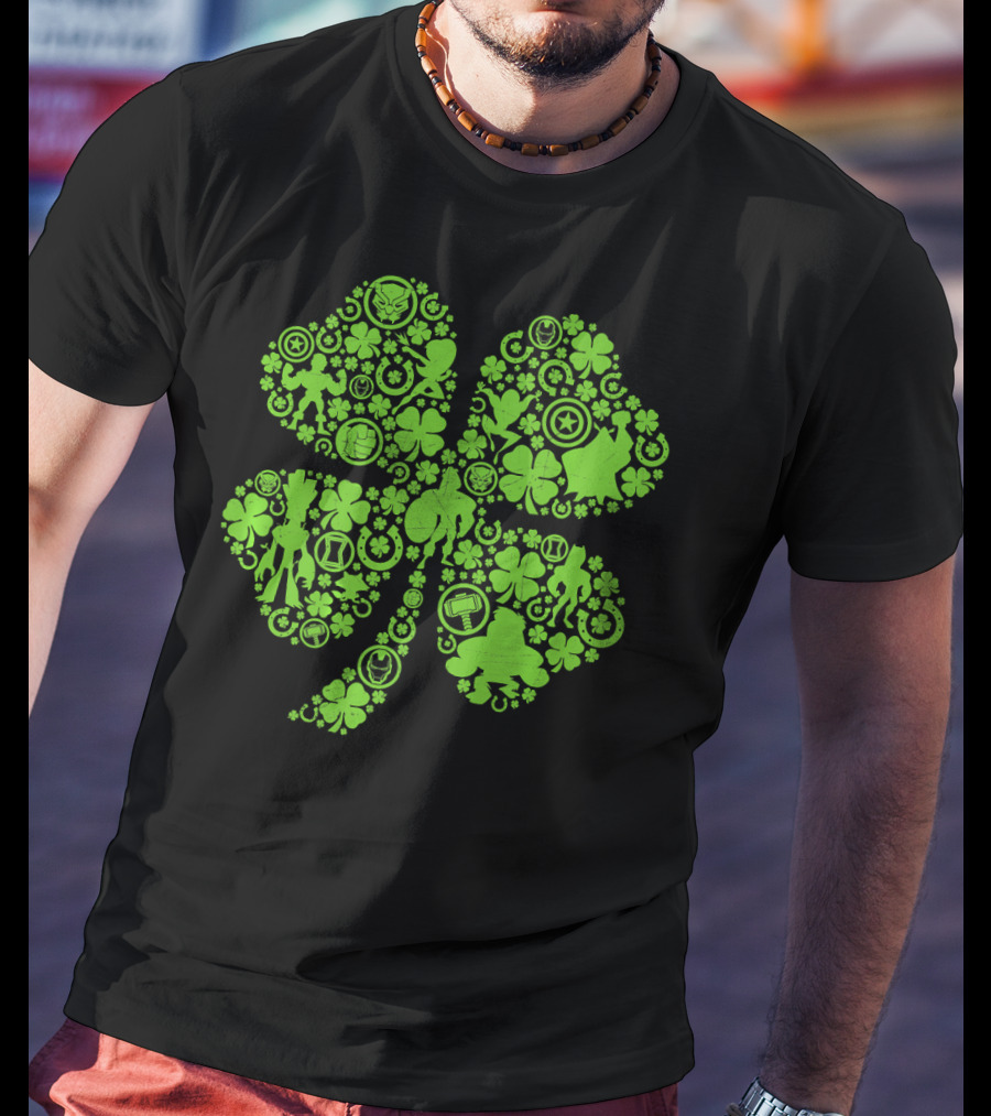 Marvel Super Heroes Green Shamrock Cosmic Apparel Icons T-Shirt