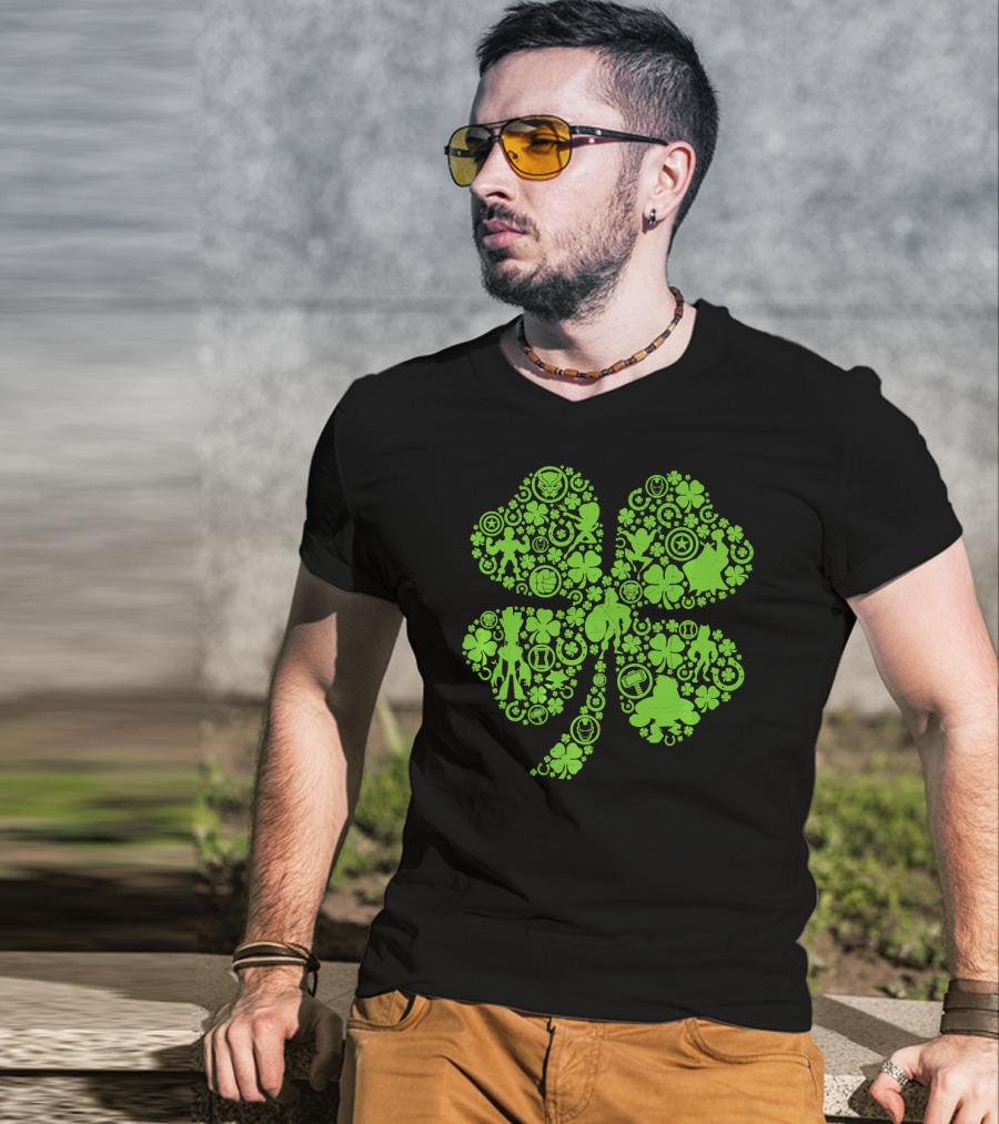 Marvel Super Heroes Green Shamrock Cosmic Apparel Icons T-Shirt