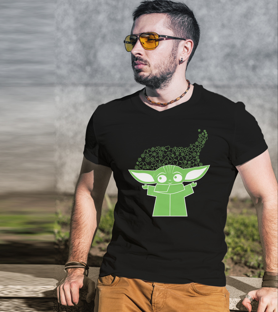 Star Wars The Mandalorian The Child Grogu Clover Charm T-Shirt