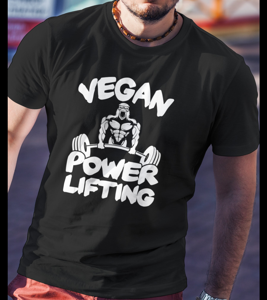 Vegan Power Lifting Gym Motivation Bodybuilder Plant T-Shirt