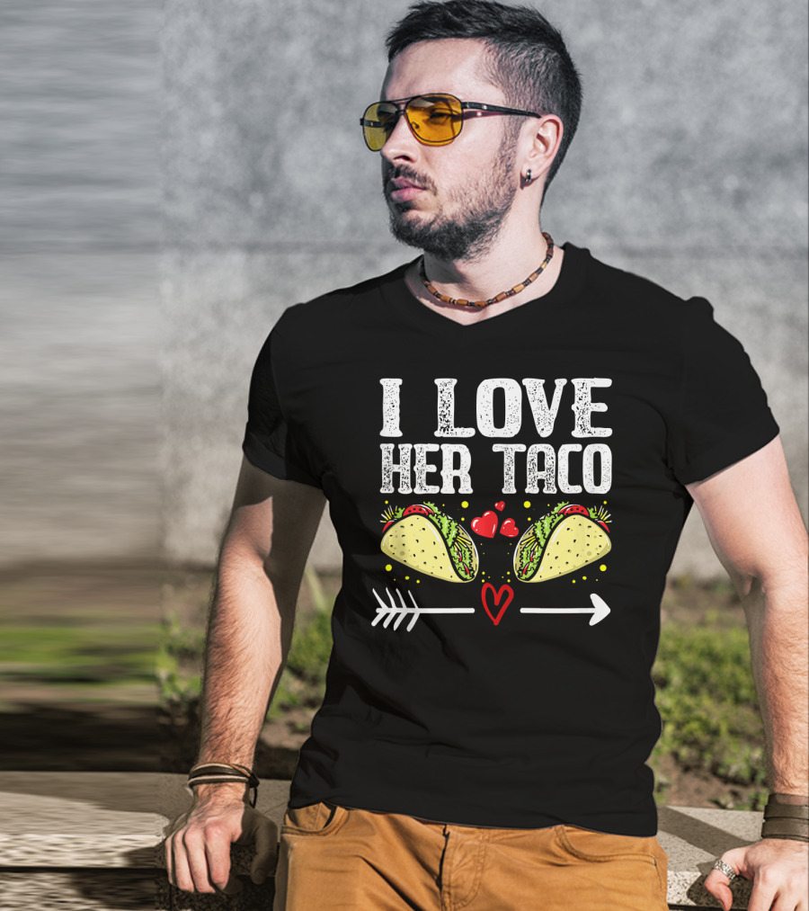 Mens Mexican Couple Cinco De Mayo I Love Her Taco T-Shirt