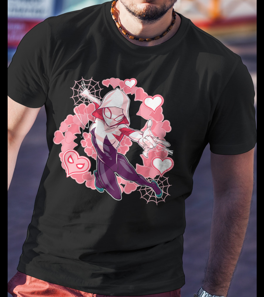 Spider Gwen Hearts Into The Spider-Verse Marvel T-Shirt