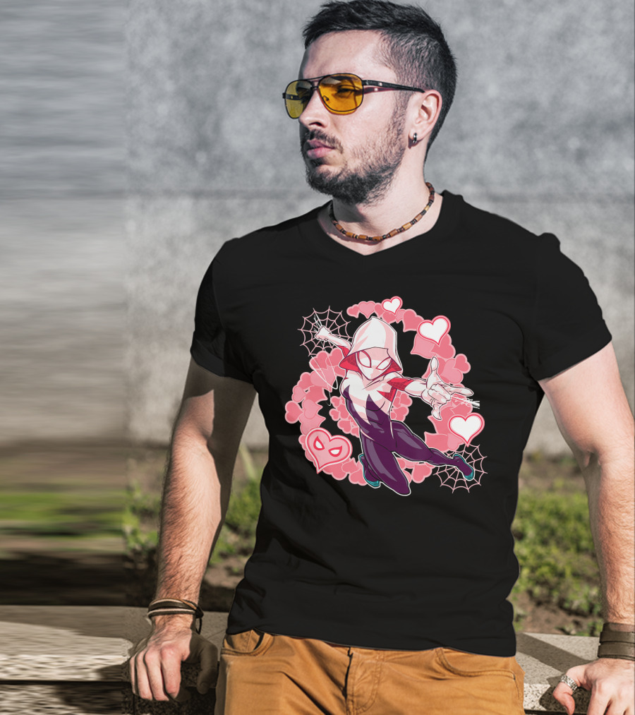 Spider Gwen Hearts Into The Spider-Verse Marvel T-Shirt