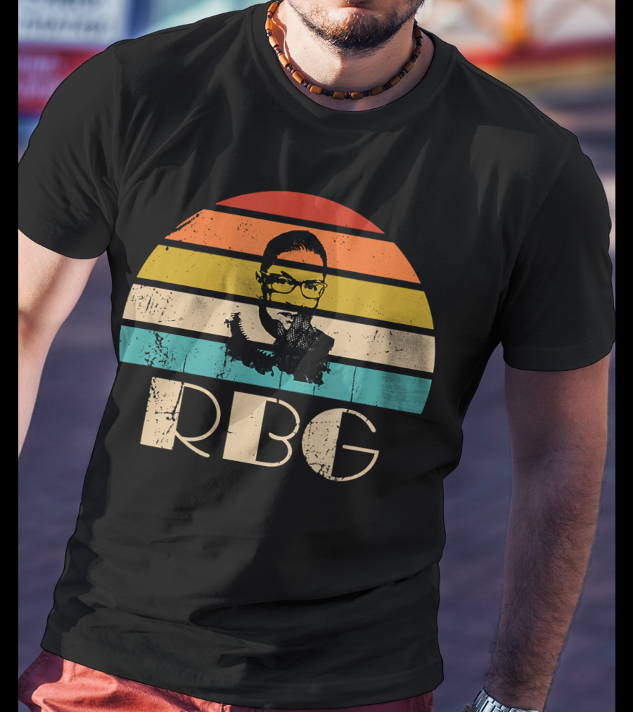 Vintage RBG Ruth Bader Ginsburg Retro Stripes T-Shirt