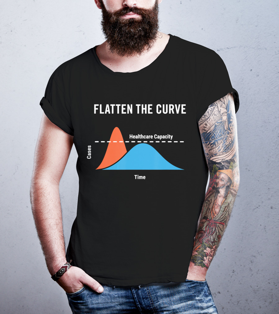 Flatten The Curve Cases Healthcare Capacity Time T-Shirt