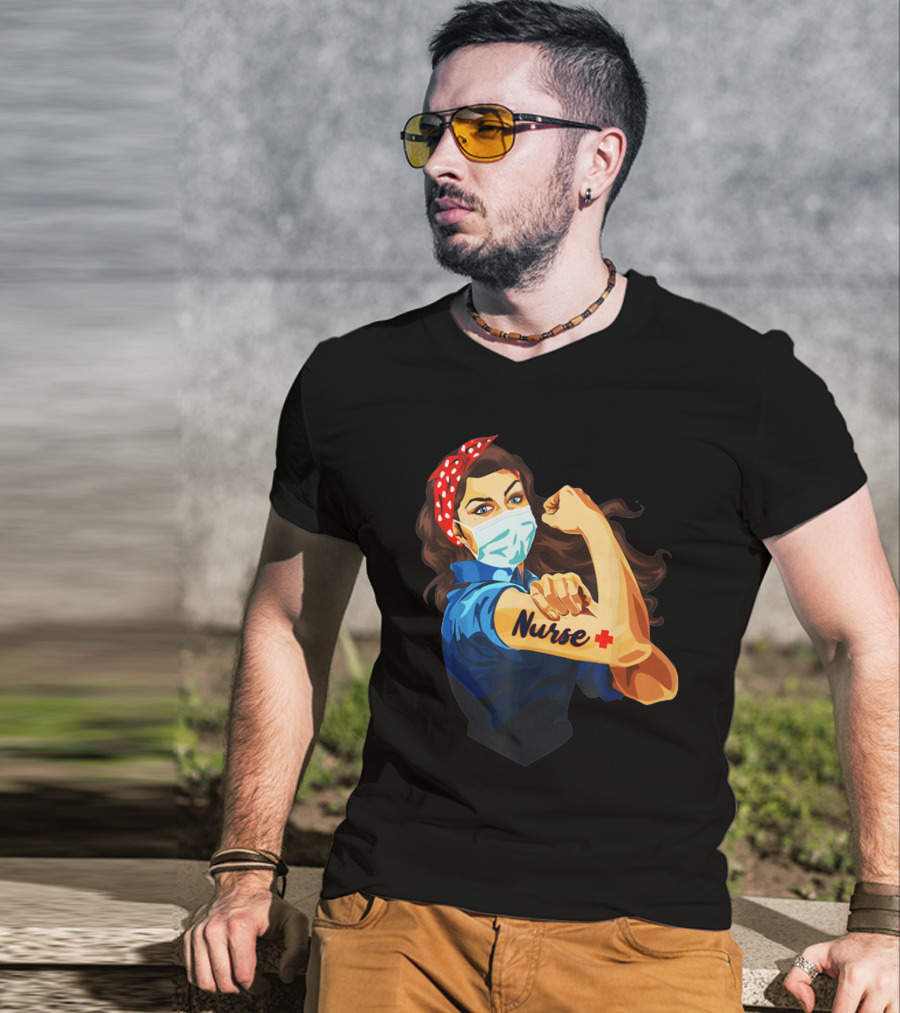 Strong Nurse Rosie Riveter Masked Heroine T-Shirt