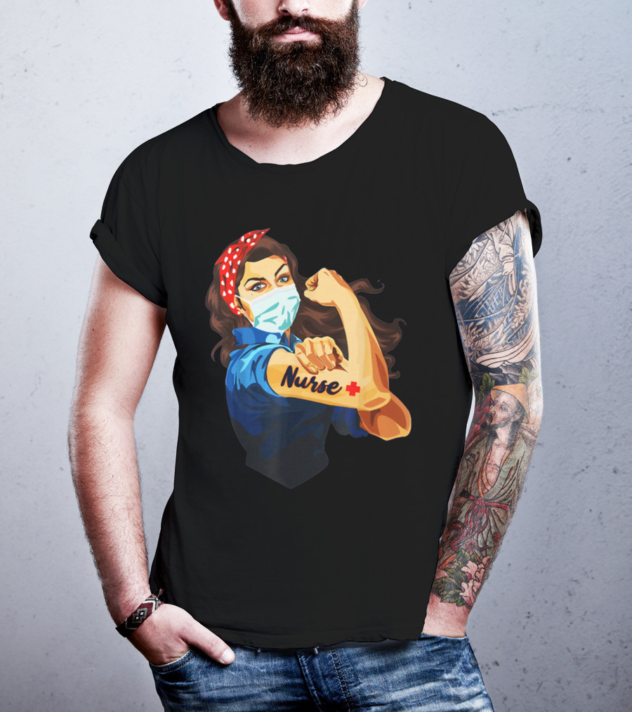 Strong Nurse Rosie Riveter Masked Heroine T-Shirt