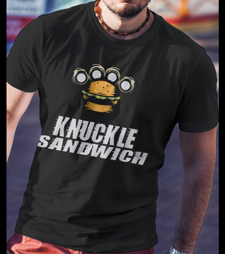 Knuckle Sandwich Burger Brass Knuckles T-Shirt