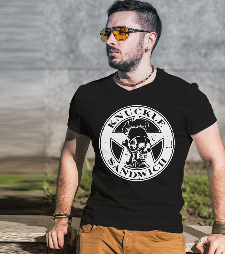 Knuckle Sandwich Skull Chef Emblem T-Shirt