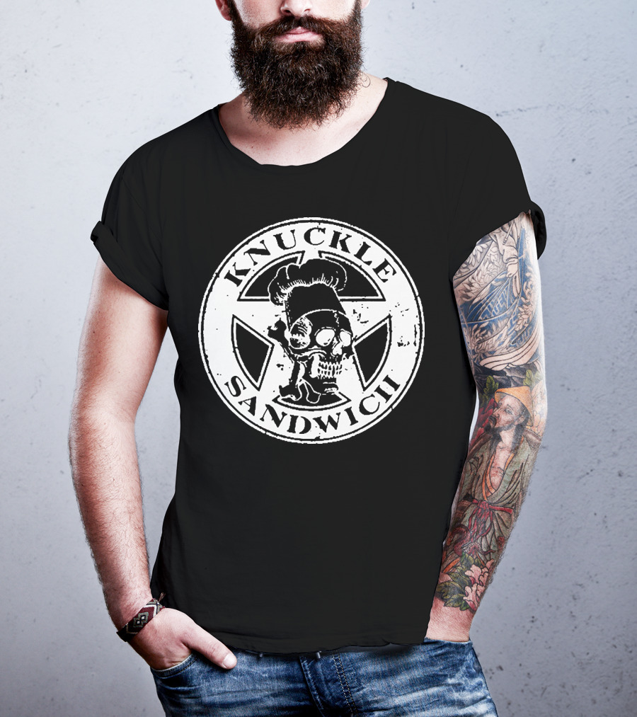 Knuckle Sandwich Skull Chef Emblem T-Shirt