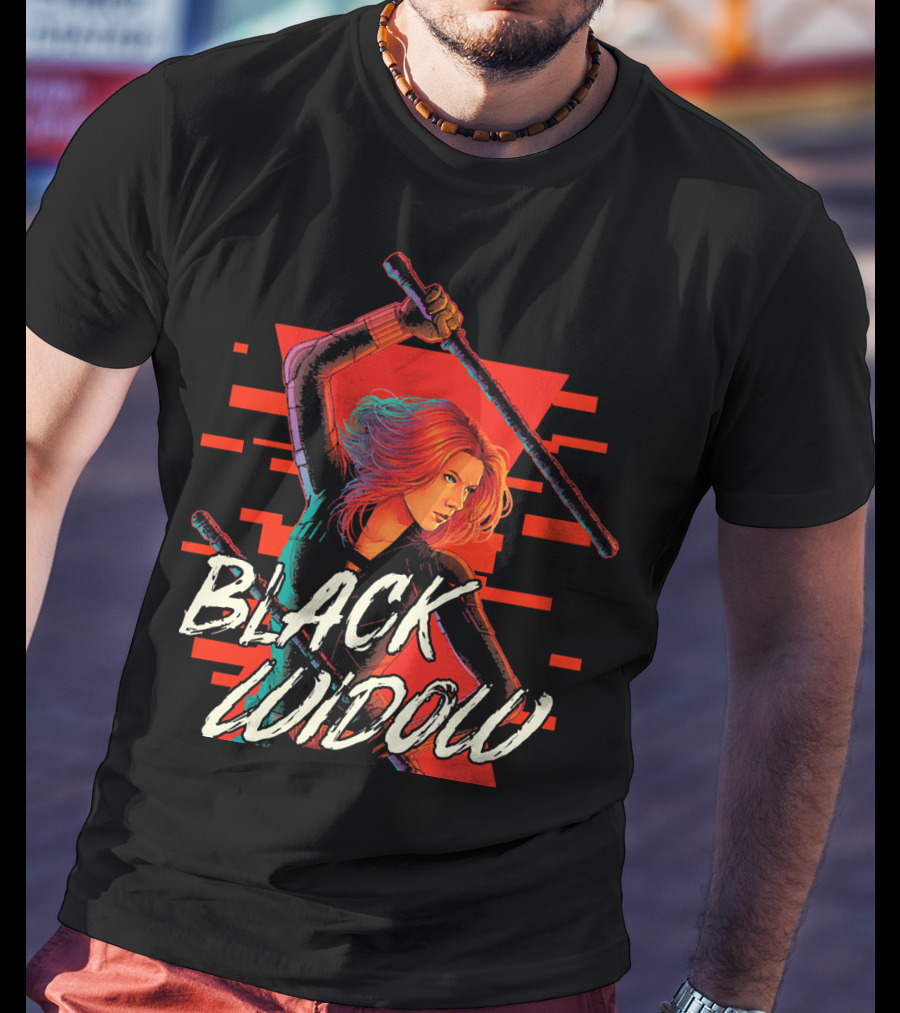 Marvel Black Widow Dynamic Action Pose T-Shirt