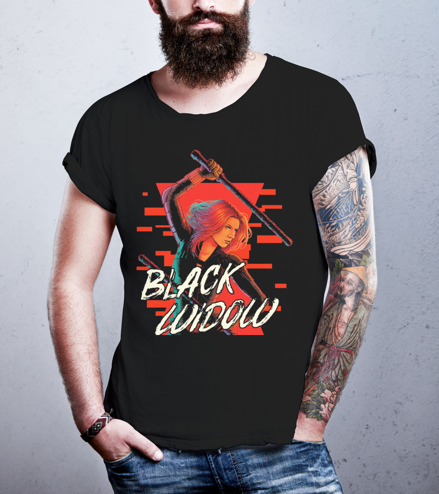 Marvel Black Widow Dynamic Action Pose T-Shirt