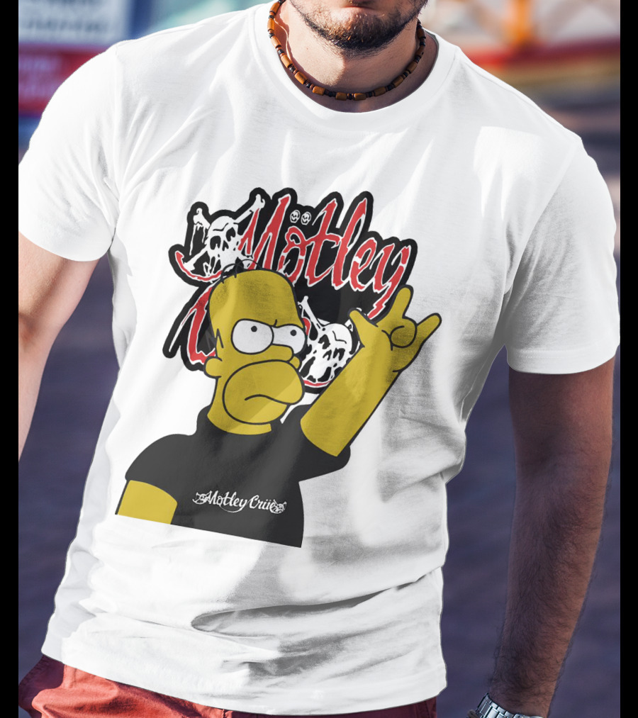 Homer Simpson Motley Crue Rock Salute T-Shirt