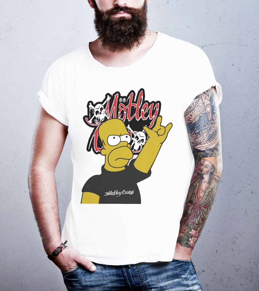 Homer Simpson Motley Crue Rock Salute T-Shirt