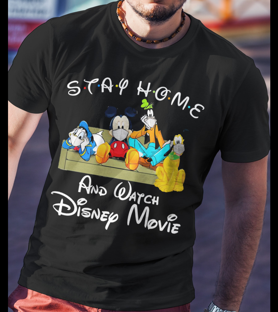 Stay Home And Watch Disney Movie Classic Ladies T-Shirt