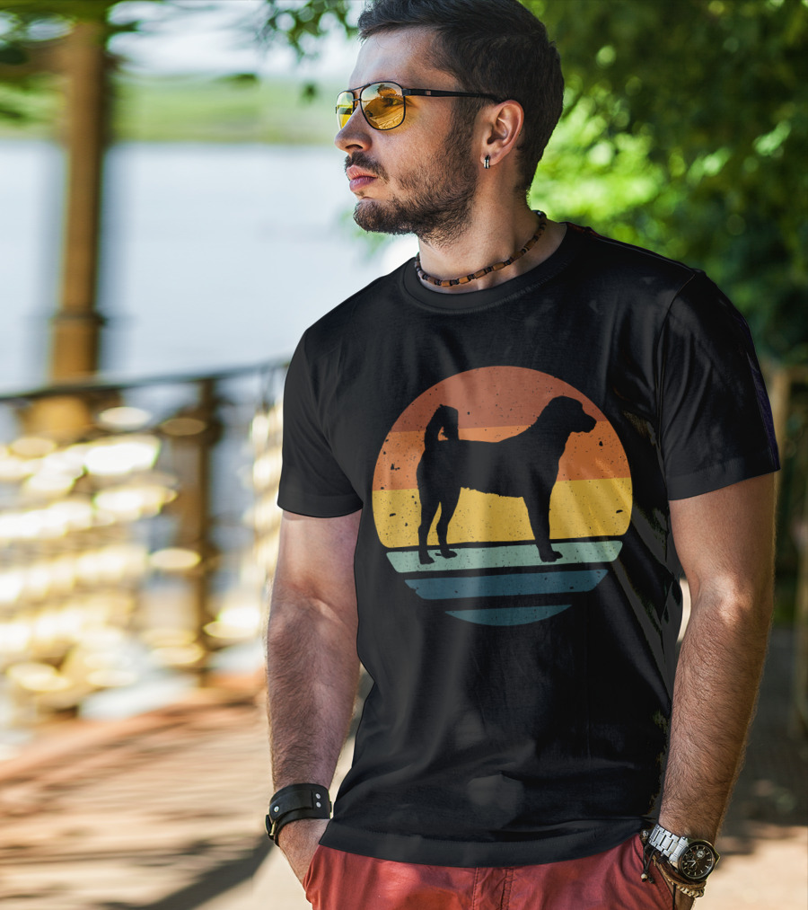 Anatolian Shepherd Vintage Retro Dog Silhouette Sunset 153 T-Shirt