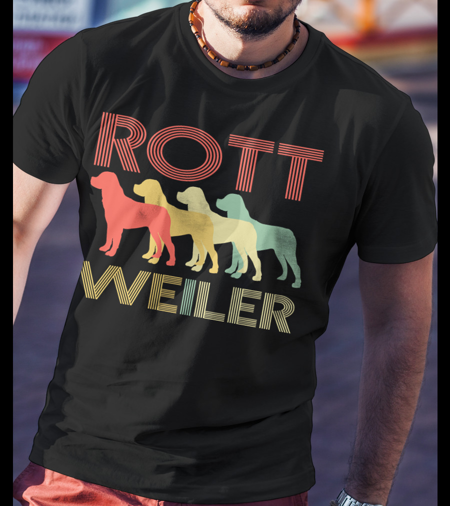 Rottweiler Dog Breed Pet Lover Rottie 157 Rainbow T-Shirt