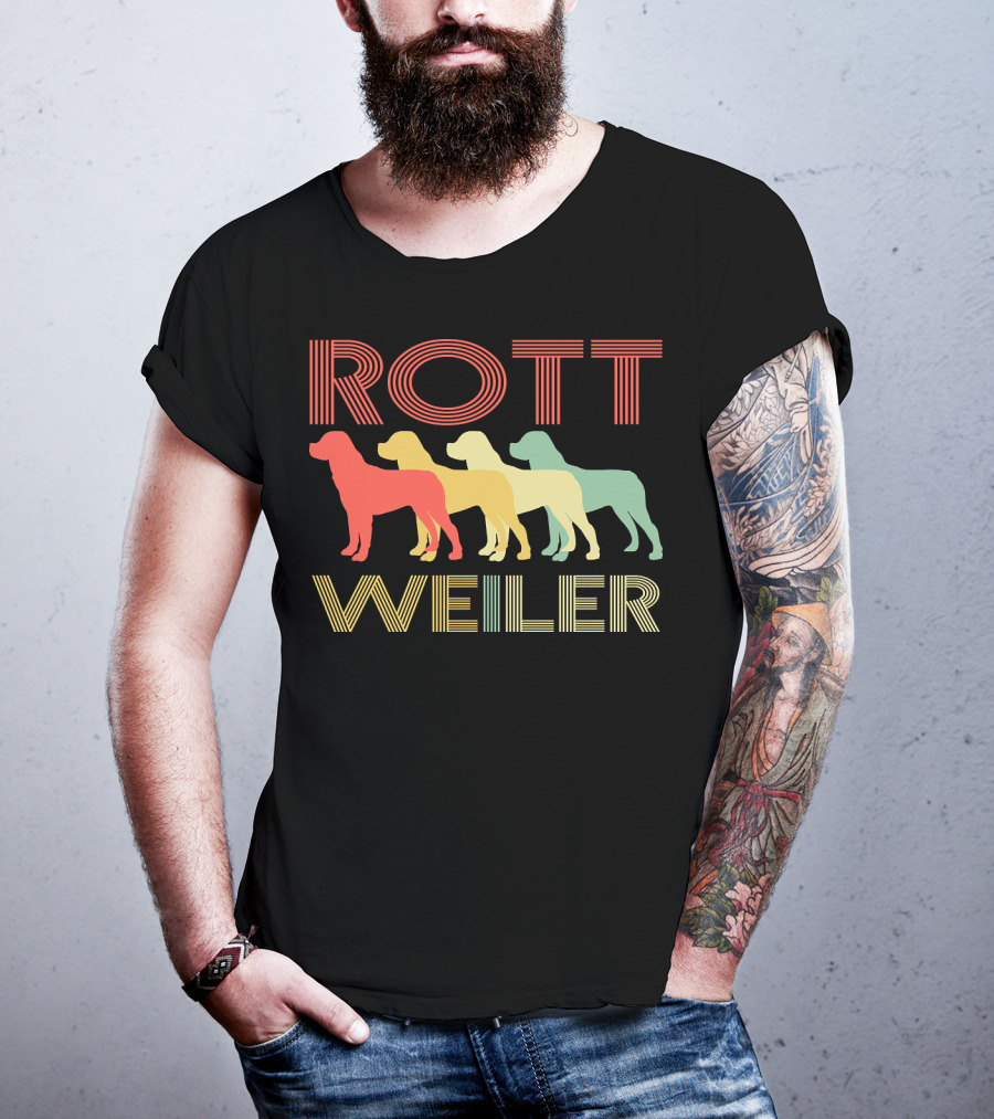 Rottweiler Dog Breed Pet Lover Rottie 157 Rainbow T-Shirt
