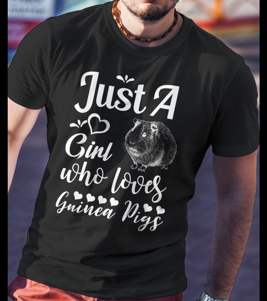 Just A Girl Who Loves Guinea Pigs Cute Guinea Pig 90s Style Girls T-Shirt