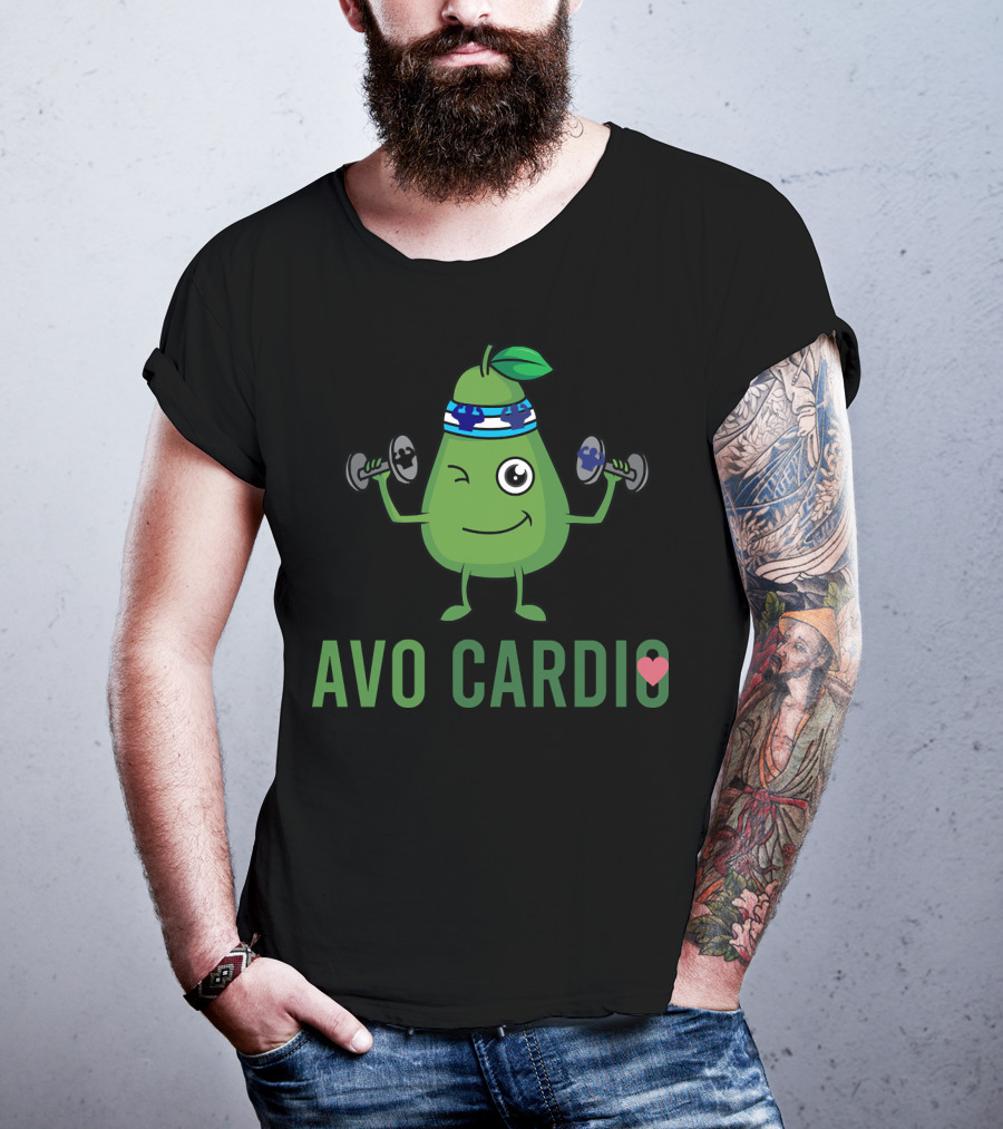 Avo Cardio Workout With Healthy Living Diet Fitness T-Shirt