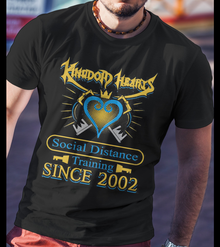 Kingdom Hearts Social Distance Training Since 2002 Keyblade Heart Crown T-Shirt