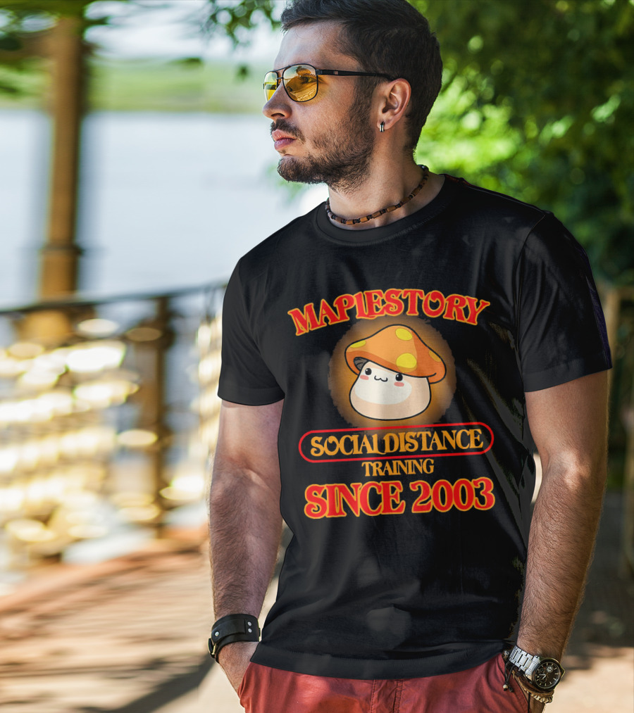 Maplestory Social Distance Training Since 2003 Mushroom Character T-Shirt