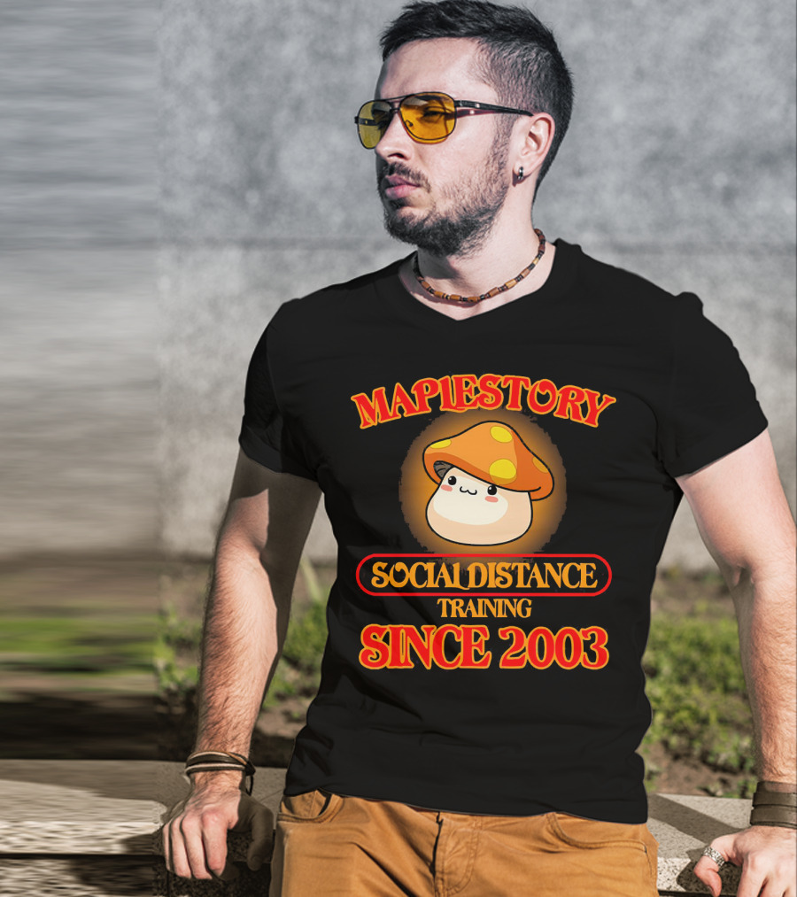 Maplestory Social Distance Training Since 2003 Mushroom Character T-Shirt