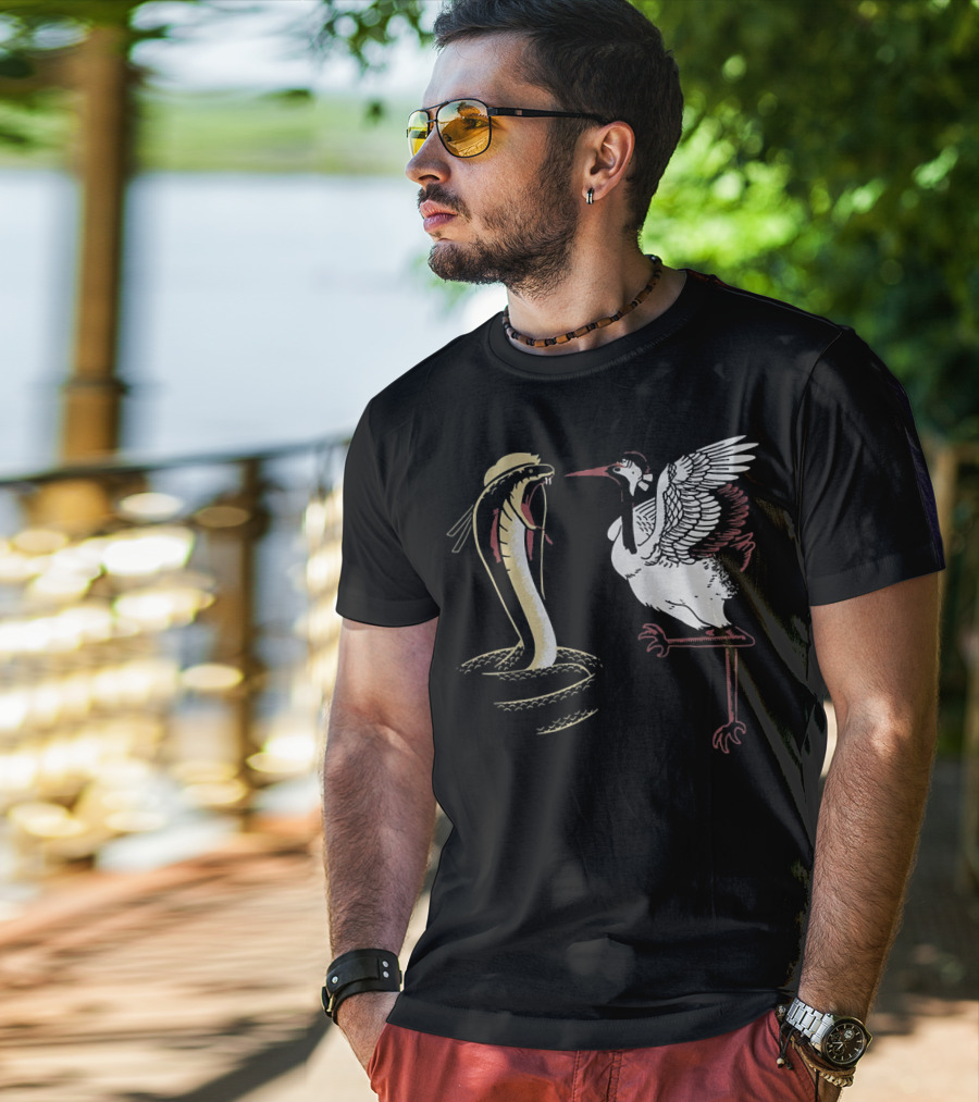 Cobra And Crane From Snorg Iconic Animal Martial Arts Battle T-Shirt
