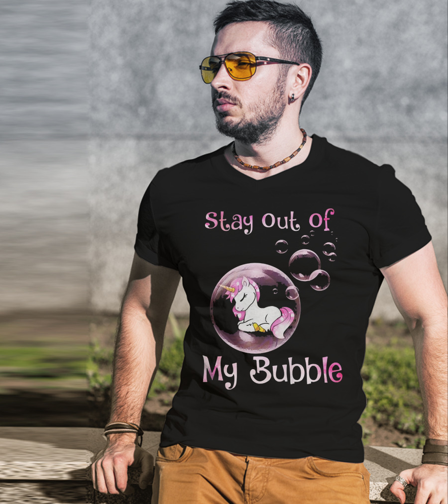 Stay Out Of My Bubble Cute Unicorn T-Shirt