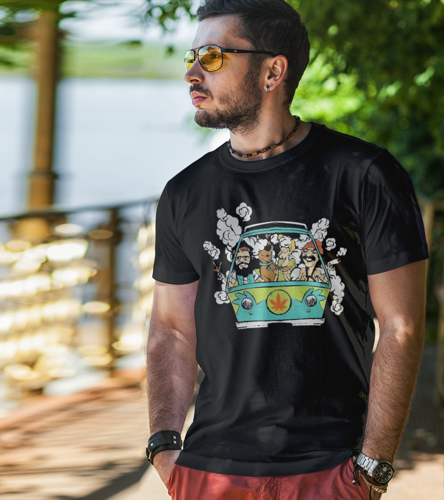 Cheech And Chong Scooby Doo Mystery Machine Smoke Adventure T-Shirt