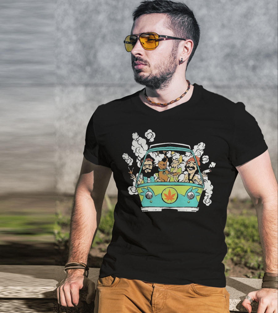 Cheech And Chong Scooby Doo Mystery Machine Smoke Adventure T-Shirt