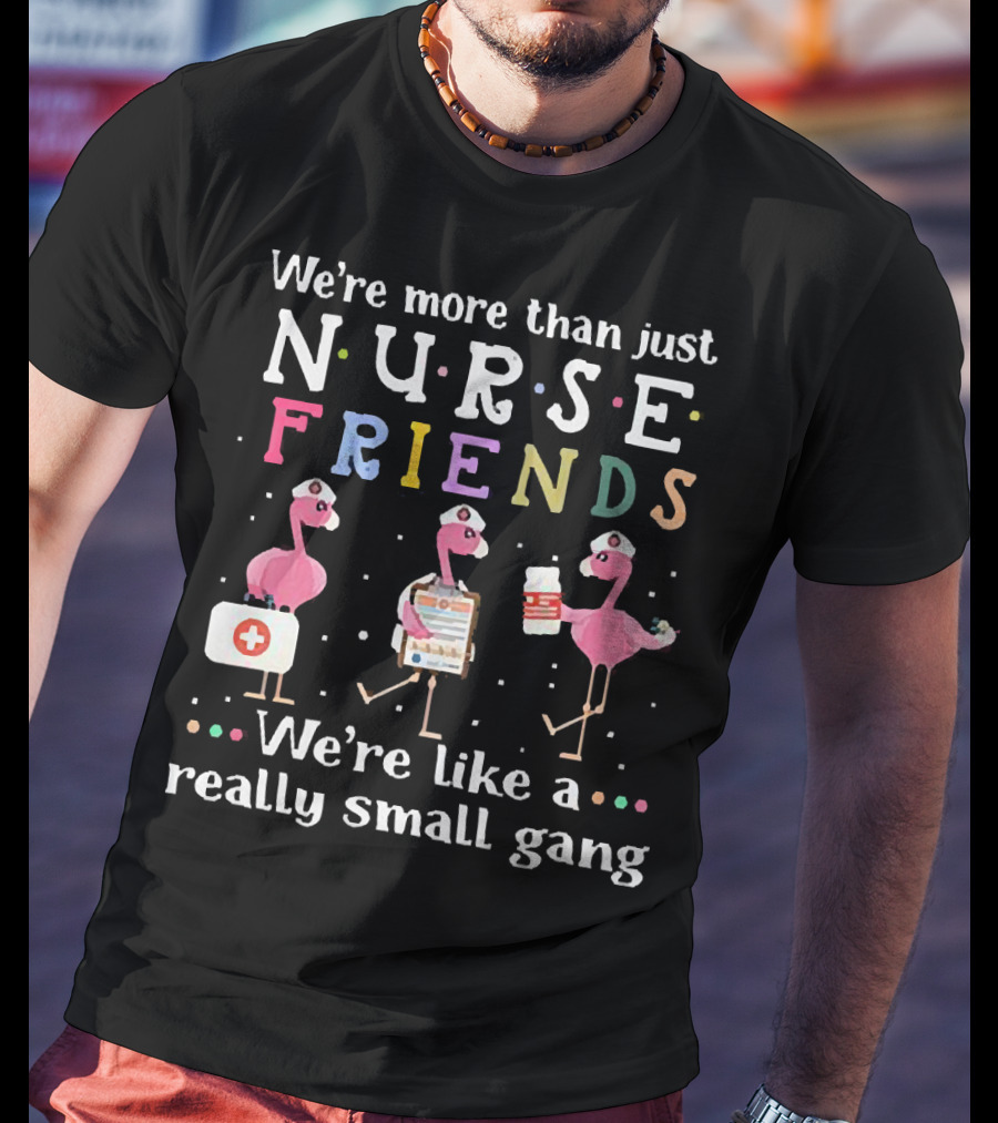 Flamingo Nurse Friends Really Small Gang Fun T-Shirt