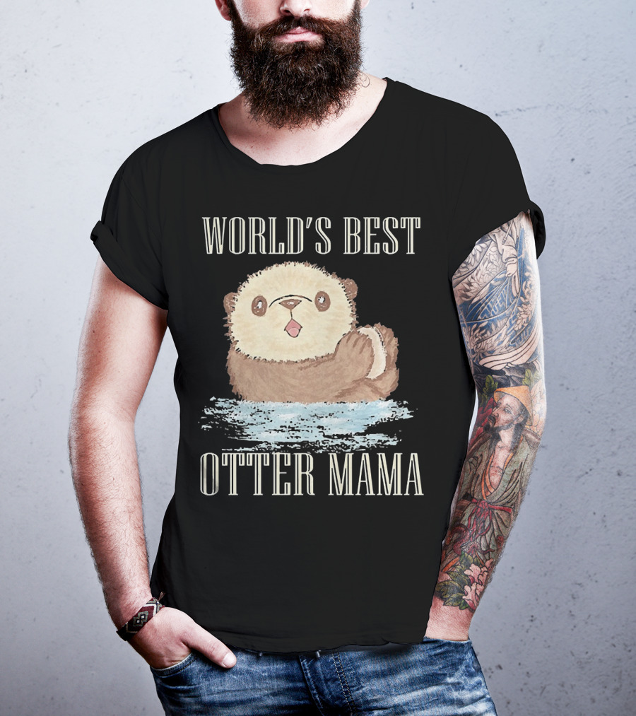World's Best Otter Mama Cute Watercolor Otter T-Shirt