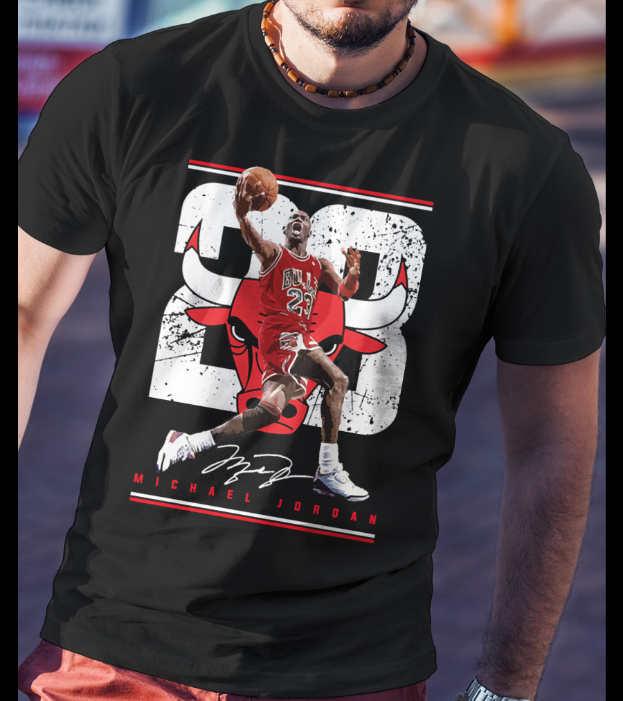 Michael Jordan Bulls 23 Iconic Dunk Signature T-Shirt