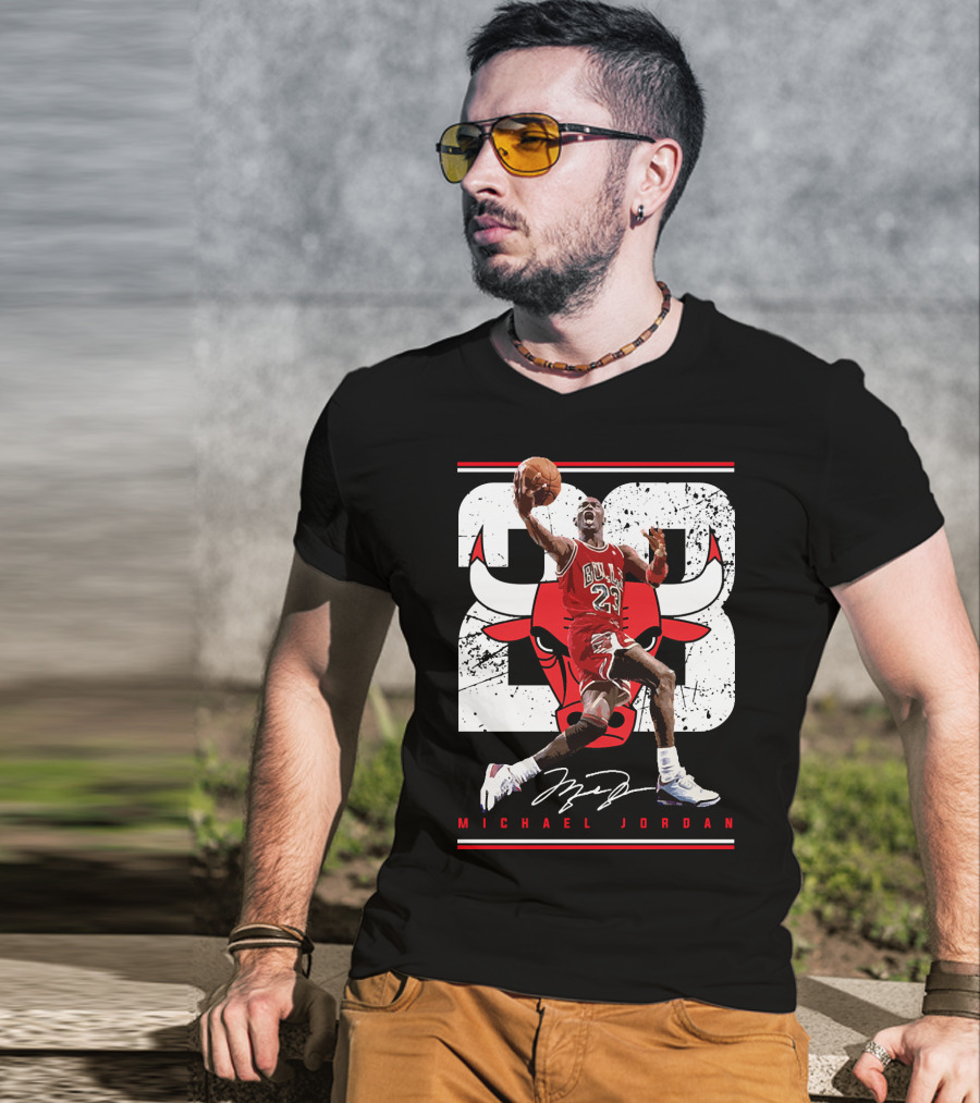 Michael Jordan Bulls 23 Iconic Dunk Signature T-Shirt